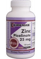 Zinc Picolinate 25 mg by Kirkman Labs 150 capsules