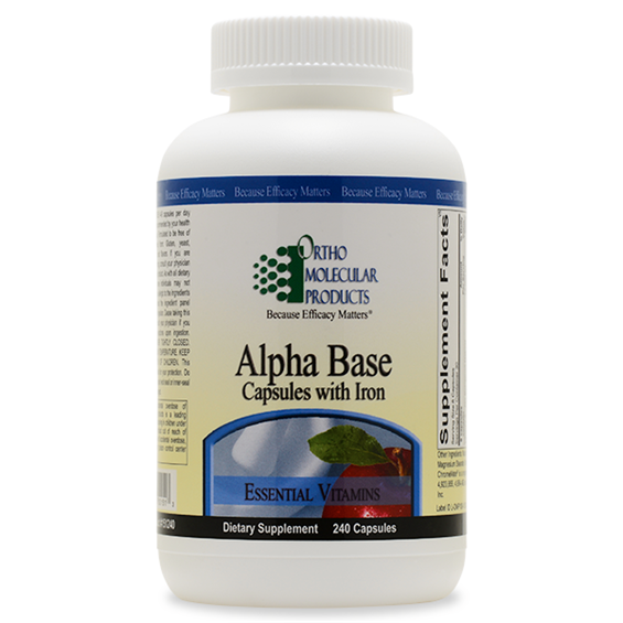 Alpha Base Capsules w/ Iron 240 capsules by Ortho Molecular