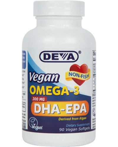 Vegan Omega-3 DHA-EPA 300mg by Deva Nutrition 90 gels