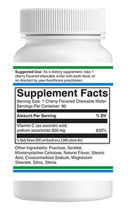 Cherry Chews Vitamin C by Clinical Nutrition Centers 90 Chewable Wafers Cherry Flavor