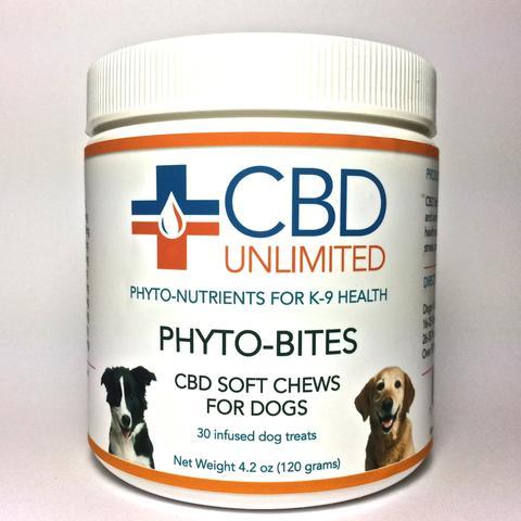 CBD Soft Chews for Dogs by CBD Unlimited 30 Soft Chews 2mg CBD/chew Hemp Oil ( Cannabinoids )