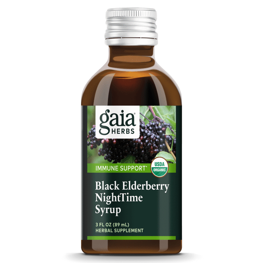 Black Elderberry Night Time Syrup by Gaia Herbs 3 oz - Immune System Support