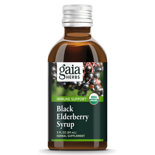 Black Elderberry Syrup By Gaia Herbs 3 oz Bottle