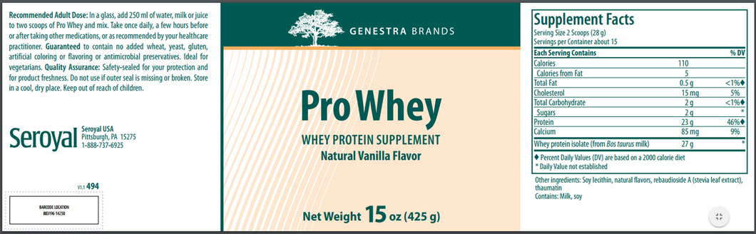 Pro Whey - 15 oz By Genestra Brands