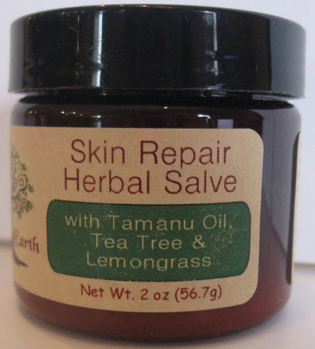 Skin Repair Herbal Salve with Tamanu Oil, Tea Tree & Lemongrass by Goods From The Earth 2 oz. (56.7 g)