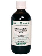 Ashwagandha 1:1 by MediHerb 200 mL (6.8 oz.) (Best By: December 2019)