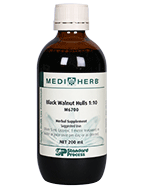 Black Walnut Hulls 1:10 by MediHerb 200 ml ( 6.8 oz )
