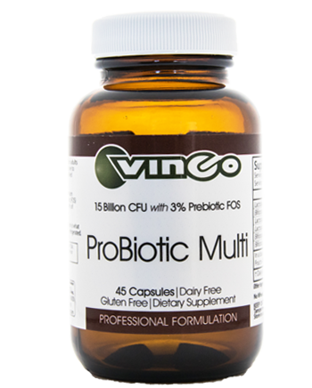 ProBiotic Multi by Vinco (15 Billion CFU) w/ Prebiotic FOS 45 Capsules