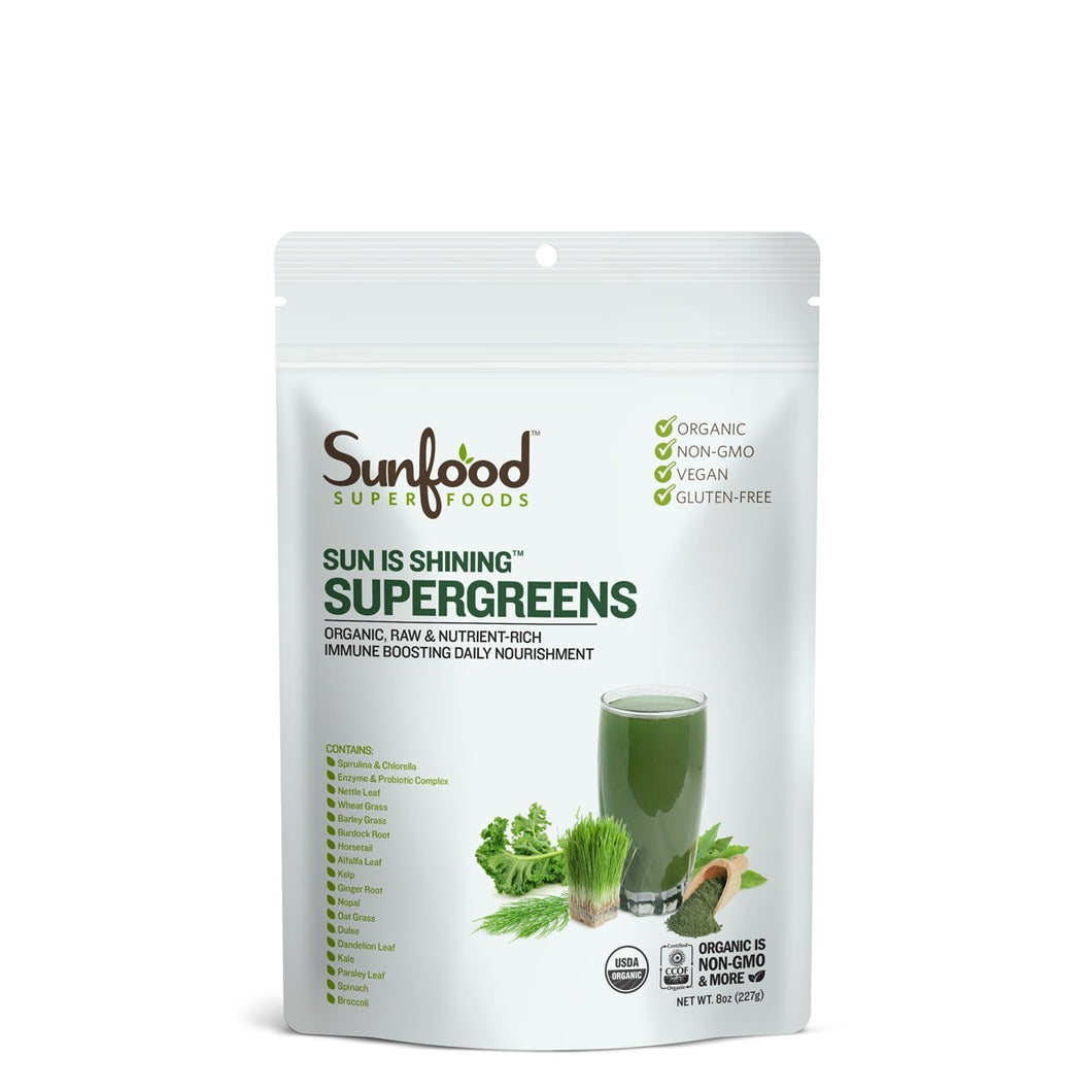 Sun Is Shining Supergreens Raw Organic by Sunnfood Superfoods 8 oz.