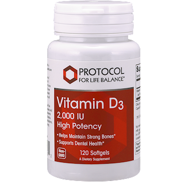 Vitamin D3 2000 IU by Protocol for Life Balance 120 softgels