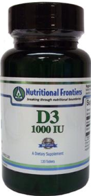 D3 1000 IU by Nutritional Frontiers 120 Tablets