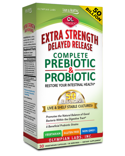 Extra Strength Pre / Probiotic Complete 50 Billion CFU by Olympian Labs 30 Vege Caps