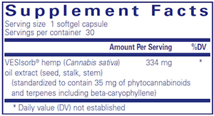 Hemp extract VESIsorb by Pure Encapsulations 30 softgel capsules