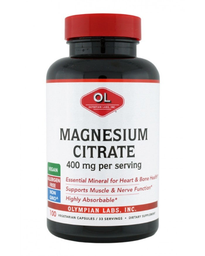 Magnesium Citrate 400 Mg By Olympian Labs - 100 Capsules