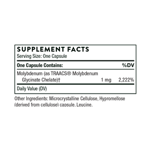 Molybdenum Glycinate by Thorne Research 1mg 60 Capsules